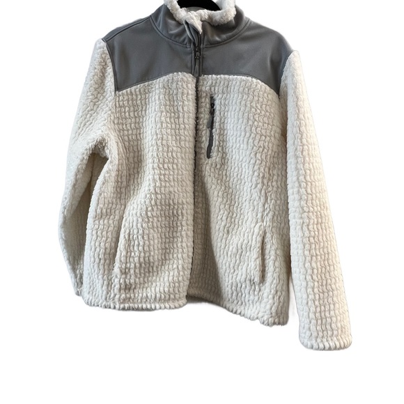 Made for Life White and Gray Faux Fur Jacket - Picture 1 of 3
